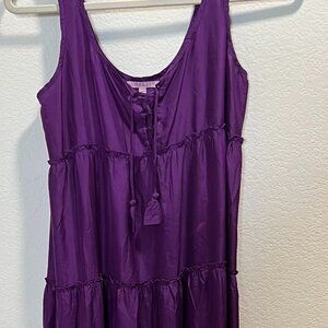 Calypso St. Barth Tiered Purple Maxi Dress | XS | Boho Style